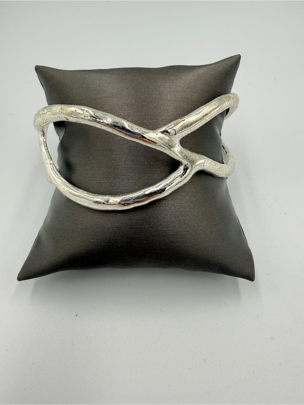 Textured Silver Open Infinity Cuff Bracelet - Women Jewelry